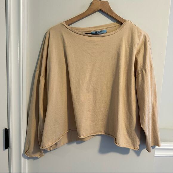 Planet Tan Cotton Long Sleeve Tee Top Medium - Picture 10 of 12